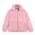 Ladies Padding Jacket in 90%polyester 10%nylon Ladies short corduroy padding jacket Factory